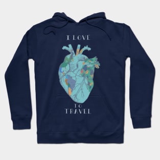 world map heart Hoodie